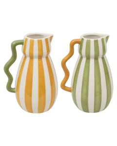 Decorative vase, Cheri, ceramic with stone wear, multicolor, 15x12.5xH21 cm