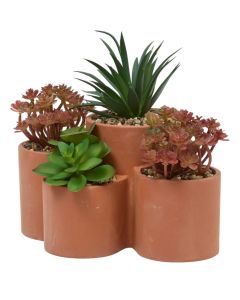Decorative flower in pot, Wonja, terracot, brown/green, 22x16xH20.4 cm