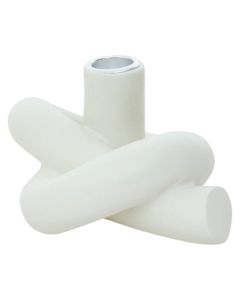 Mbajtëse qiriri, Flow, polirezinë, e bardhë, 16x8xH12 cm