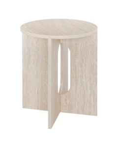 Tavolinë mesi, Anaya,mdf, e bardhë, Dia.40xH50 cm