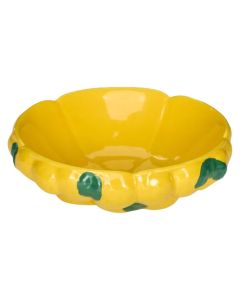 Decorative tray, Fruity, dolomite, yellow, Dia.25xH8 cm
