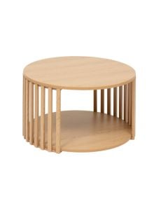 Coffeetable, Slat, mdf, natural wood, Dia.60xH35 cm