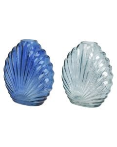 Decorative vase, Shell, glass, assorted, 5.7x12.6xH13.5 cm