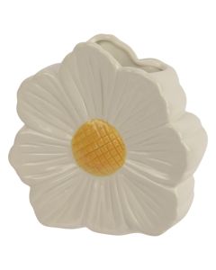 Decorative vase, Daisy, dolomite, white, 15.2x2xH14.8 cm