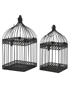 Decorative birdcage, iron, black, 20x20xH47 cm