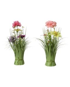 Artificial flower, Azalea, polyester, assorted, 13x13xH30 cm