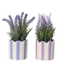 Artificial flower in pot, plastic/porcelain, assorted, Dia.7xH18 cm