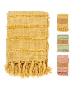 Plaid, cotton, assorted, 130x160 cm