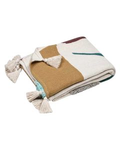 Plaid, Blokken, 55% cotton/45% polyester, multicolor, 125x150 cm