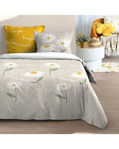 Duvet cover set, Camille, cotton, light beige, 240x260 cm