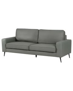 Divan 3-vendësh, tapiceri tekstili, këmbë plastike, gri e errët, 202x85xH86 cm