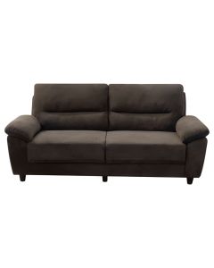 Divan 3-vendësh, tapiceri tekstili, kafe e errët , këmbë plastike, 204x93xH93 cm