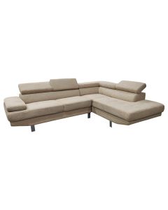 Corner sofa, left, textile upholstery, light beige, 177x100xH51/62 cm