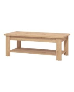 Tavolinë mesi, Jersey, MDF dhe melaminë, lisi artizanale, 124x60xH45 cm