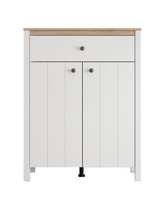 Hall unit, Bedford, MDF and melamine, opaque white/artisan oak, 85.5x40xH111 cm