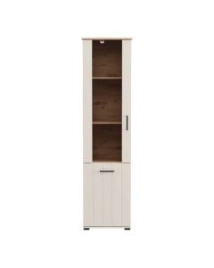 Showcase, Lambeth, MDF and melamine, cashmere/artisan oak, 50.5x36xH191 cm