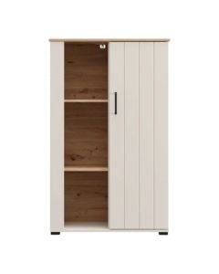 Showcase, Lambeth, MDF and melamine, cashmere/artisan oak, 79x36xH127 cm