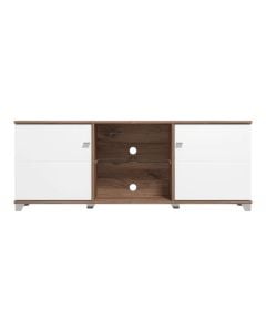TV shelf and display, Burgundy, MDF and melamine, opaque white/flag staf oak, 157x40xH59.5 cm