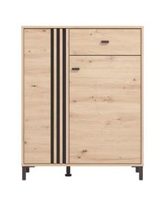 Hall unit cabinet, Laval, MDF and melamine+glass, artisan oak, 86.5x40xH109.5 cm