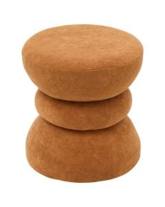Poufe, Ritem, textile upholstery, prange (ambre), Dia,36xH38.5 cm