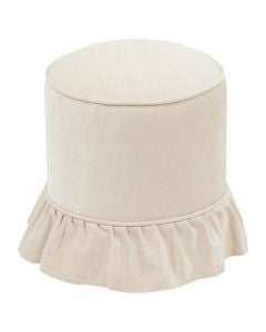 Pufe, Fiora, textile upholstery, white (iboire), Dia. 35.3xH41 cm