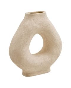 Decorative vaswe, Brea, dolomite, cream color, 30.5x11xH33.5 cm