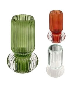Decorative vase, Loumi Luminous, green, brown/green, Dia.11xH19.2 cm