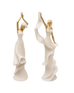 Objekt dekorues, Casey Dancing, polirezinë, e bardhë/floriri, 12.1x8.2xH.35.9 cm