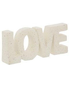 Objekt dekorues, Love Deniz, polirezinë, bezhë, 21x4xH9 cm