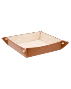 Tabaka dekoruese, Whisky, karton e veshur me tapiceri PU, kafe, 20.5x20.5xH0.5 cm