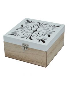 Storage box, MDF, natural, 15x15xH8 cm
