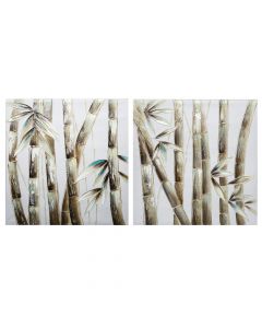 Kanavacë e pikturuar, Bambu, poliester/bredh, shumëngjyrëshe, 58x58 cm