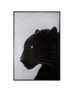 Kanavacë e printuar, Panthere, polistiren/mdf, e zezë/e bardhë, 60x90 cm