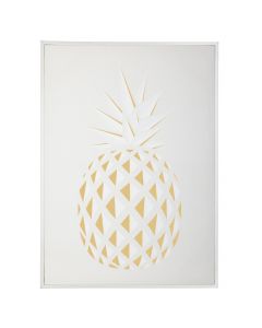 Kanavacë e printuar, ananas, poliester/mdf, e bardhë/e verdhë, 50x2.5x70 cm