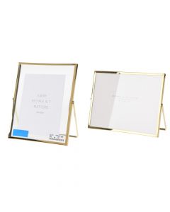 Photo frame, metal, gold, 18.5x7x23.5 cm