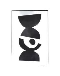Kanavacë e printuar, Alva, metal/mdf, bardh/e zi, 60xH90 cm