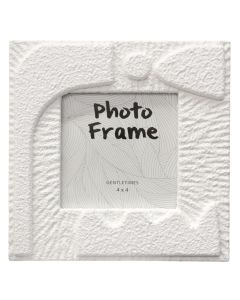 Kornizë fotosh, rezinë/xham, e bardhë, 15.5x15.5 cm