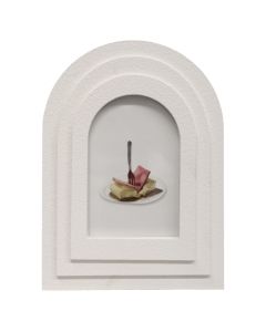 Photo frame, resine/glass, white, 17x24 cm