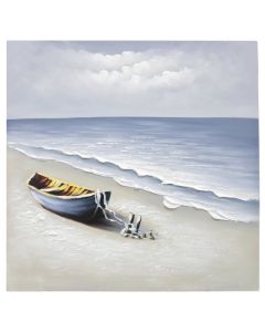 Picture, "Boat", in canvas, colorful, 80x80 cm