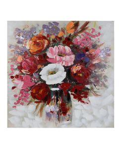Picture, "Flower bouquet", in canvas, colorful, 80x80 cm