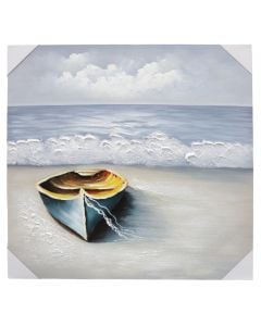 Picture, "Boat", in canvas, colorful, 80x80 cm