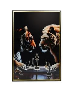 Pikturë, "The battle", kornizë metalike, shumëngjyrëshe, 80x120 cm