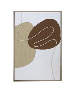Printed picture, "Abstract", MDF frame, brown/ beige, 60x90x3.5 cm