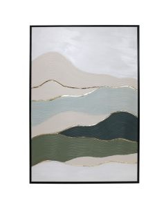 Printed picture, "Abstract", MDF frame, grey/ beige, 80x120x3.5 cm