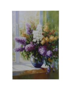 Picture, "Flowers in pot", colorful, 40x60 cm