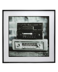 Printed picture, MDF frame, black and white, 50x50 cm
