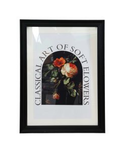 Printed picture, "Soft flowers", MDF frame, colorful, 60x80 cm