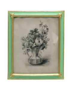 Kornizë dekorative, rezin, jeshile/floriri, 15.5x20.5 cm