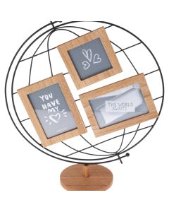 Kornizë fototsh, Globe, dru/metal, e zezë/natyrale, 42x45cm