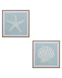 Printed frame, Sea, mdf/polyester, white/blue, 40x2xH40 cm